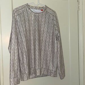Tallia sport gray and white long sleeve top size: M